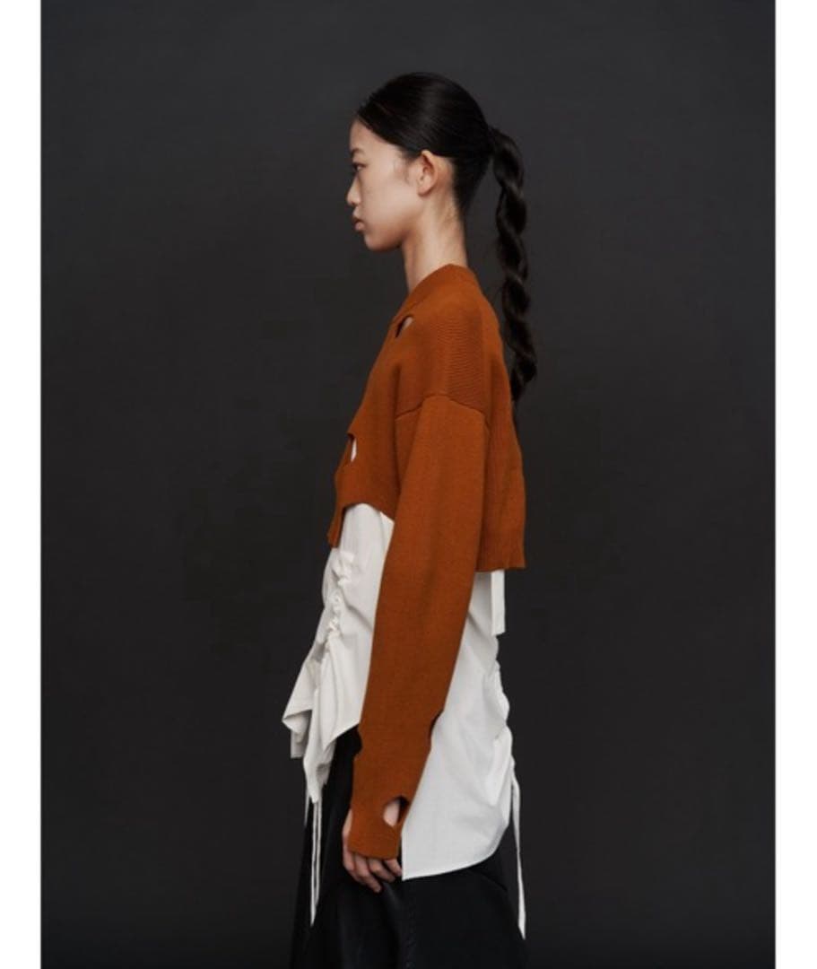 【新品未使用】UN3D. アンスリード ヘムギャザーシャツキャミソール ホワイト