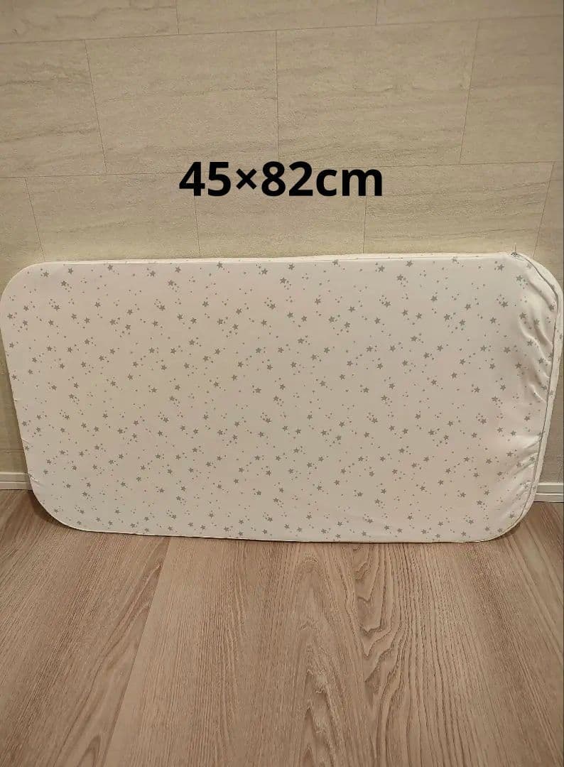 【美品】折り畳みミニベビーベッド グレー