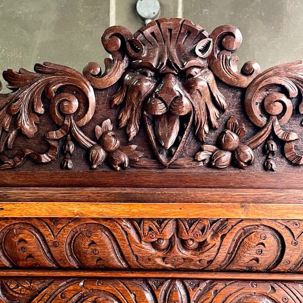 1880年頃　イギリスアンティーク　ミラーバックキャビネット　カップボード