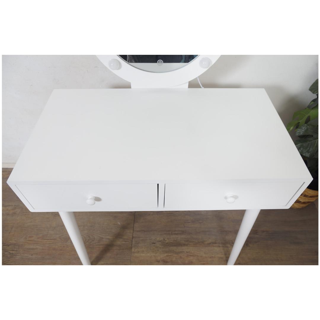 フォロー割【新品】女優ライト付　ドレッサー＆スツールセット　LEDライト