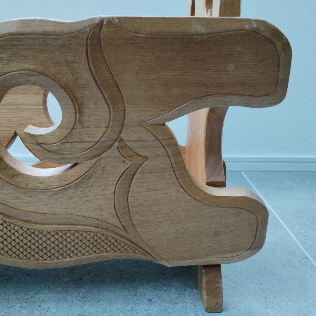 アイヌ紋様　木彫　マガジンラック　木製小物入れ　伝統工芸　民藝