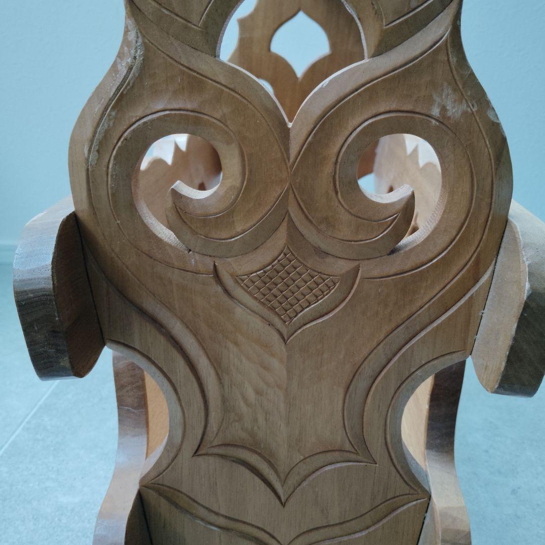 アイヌ紋様　木彫　マガジンラック　木製小物入れ　伝統工芸　民藝