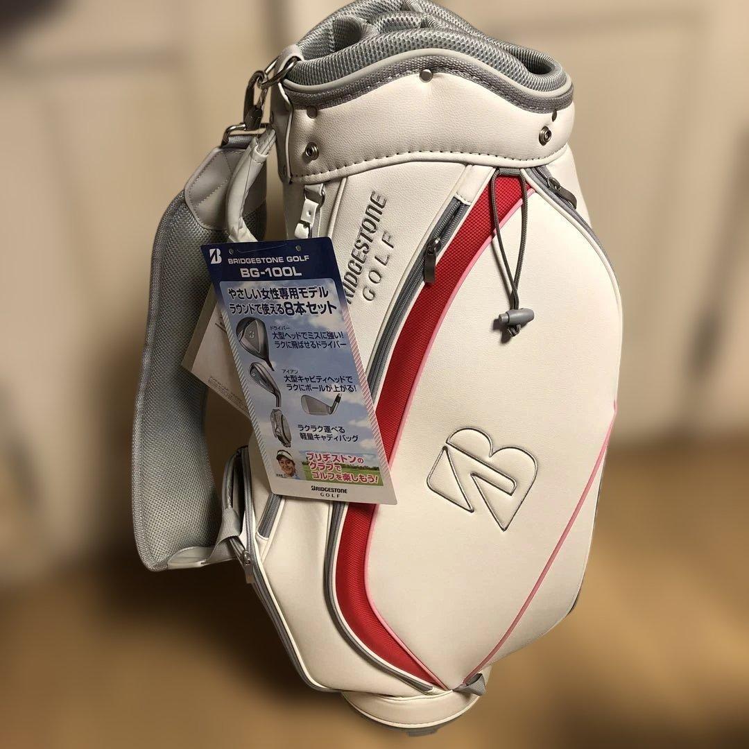 ブリヂストン ゴルフキャディバッグ BG-100L ホワイト/レッド