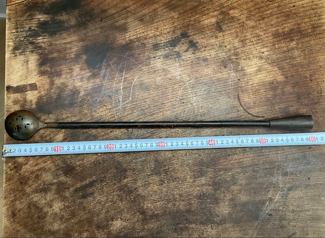 李朝　匙　柄杓　民藝　仏教美術　長さ約60cm