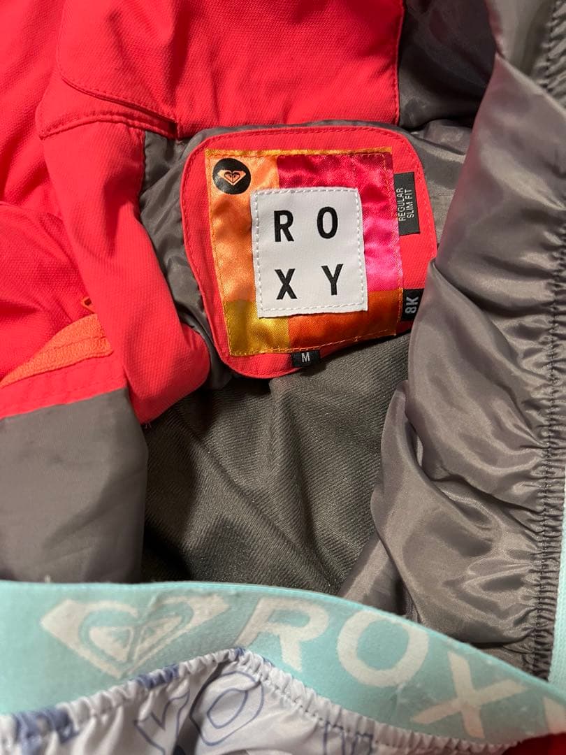 ROXY スノーボードウェア 女性用　上下セット　ピンク　チェック　グレー