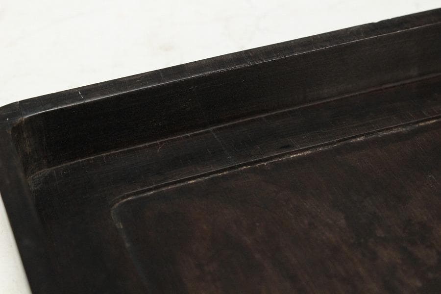 中国美術 古硯 端渓 白玉貼紫檀箱(K-LC732)