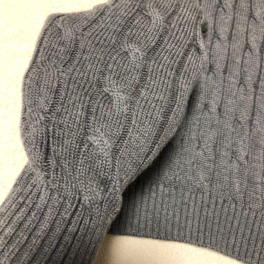 ポロラルフローレン　ケーブルニット　ハーフジップ　ポニー刺繍ロゴ　現行QRタグ