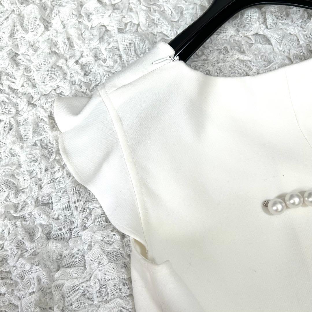 極美品✨2020年購入 ヨーコチャン バックパール フリル袖 ワンピース ドレス