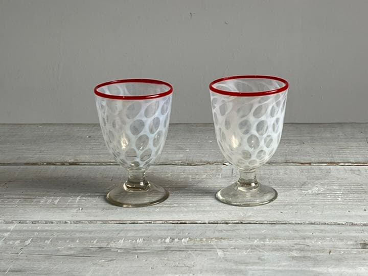 明治 大正 ビンテージ グラス 硝子 2個セット