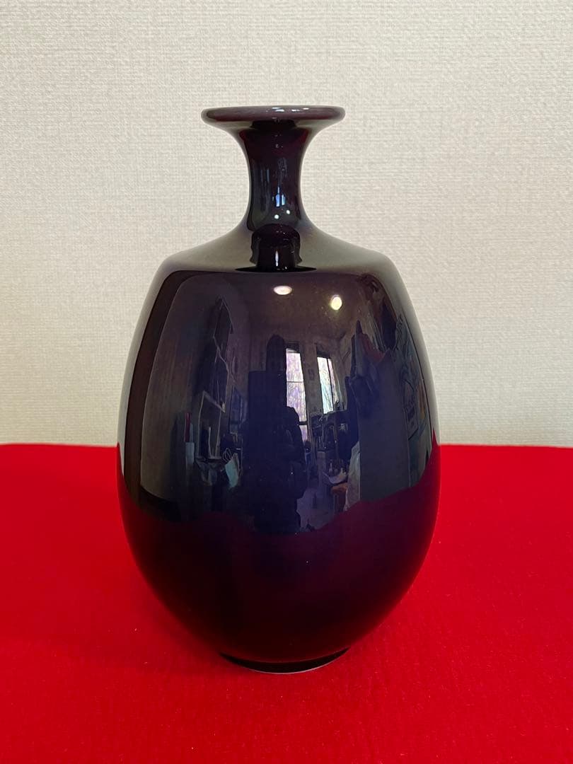 【特価】柳雨軒 三代 人間国宝 徳田八十吉（正彦銘）壺 高さ約21㎝ T258