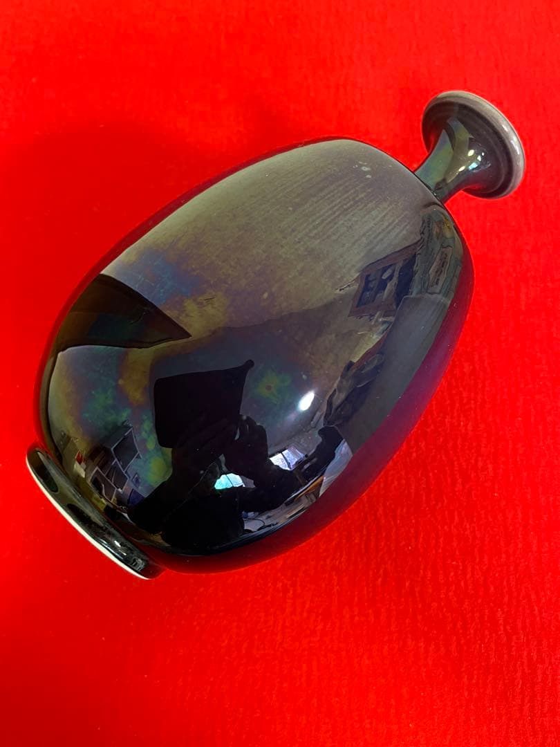 【特価】柳雨軒 三代 人間国宝 徳田八十吉（正彦銘）壺 高さ約21㎝ T258