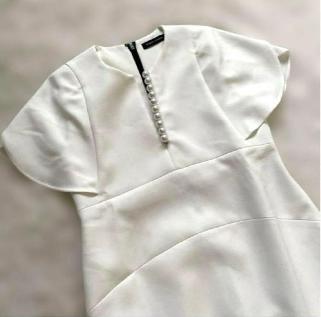 yoko chan ヨーコチャン ワンピース ドレス フレアスリーブ パール