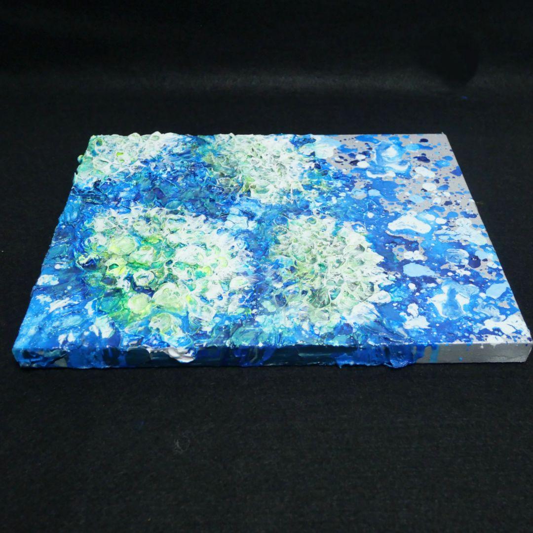 油絵 油彩 油彩画 絵 絵画【梅雨の水たまり白い紫陽花】