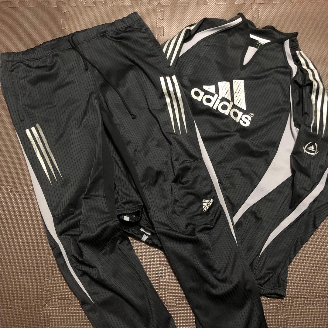 00's adidas ジャージセットアップ 上下 メンズ ブラック グレー