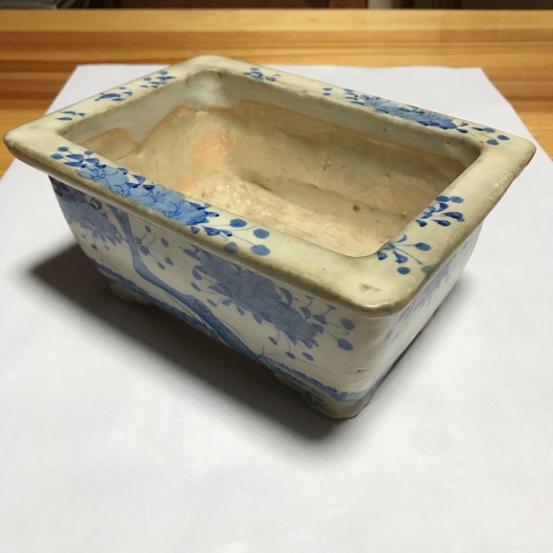 染付　支那角鉢