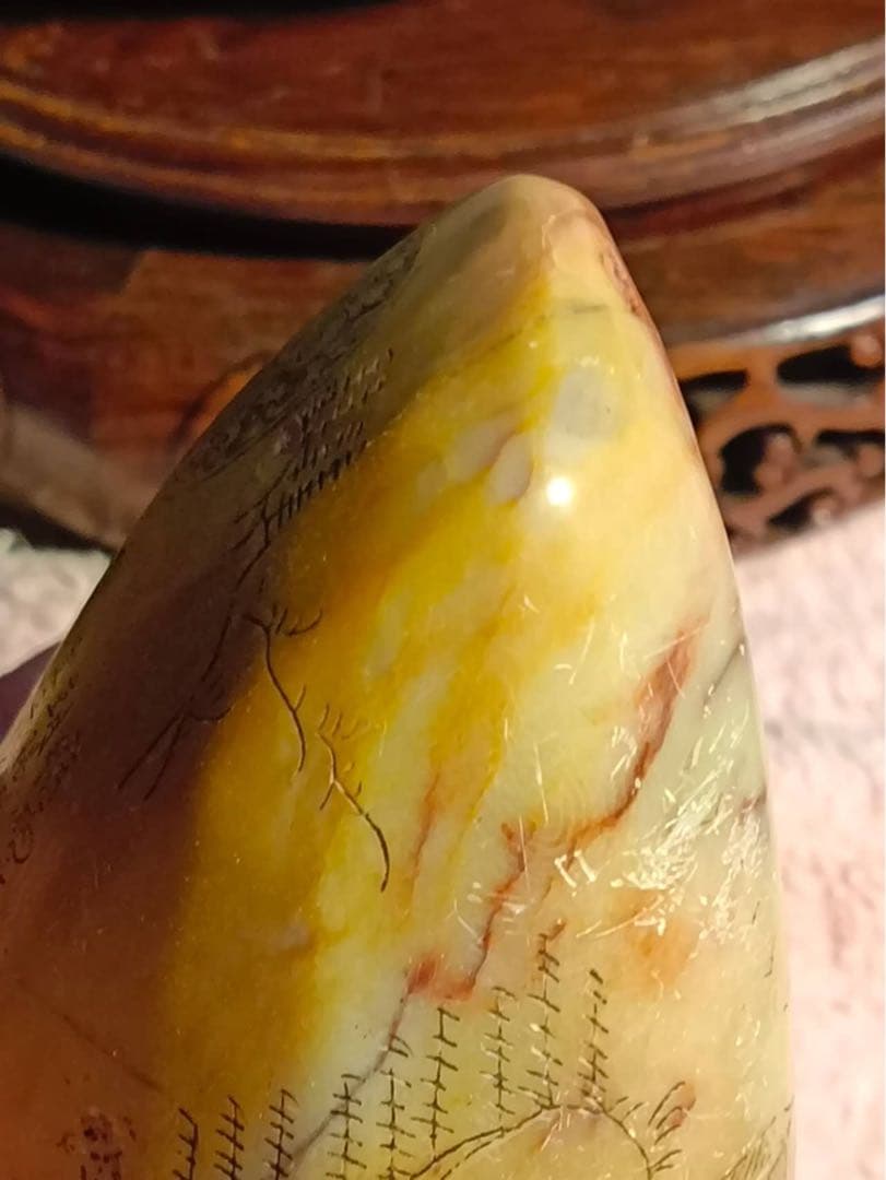 田黄石寿山石印章、天然石 彫刻 、清道光二年王作、449gサイズ約8×7×6cm