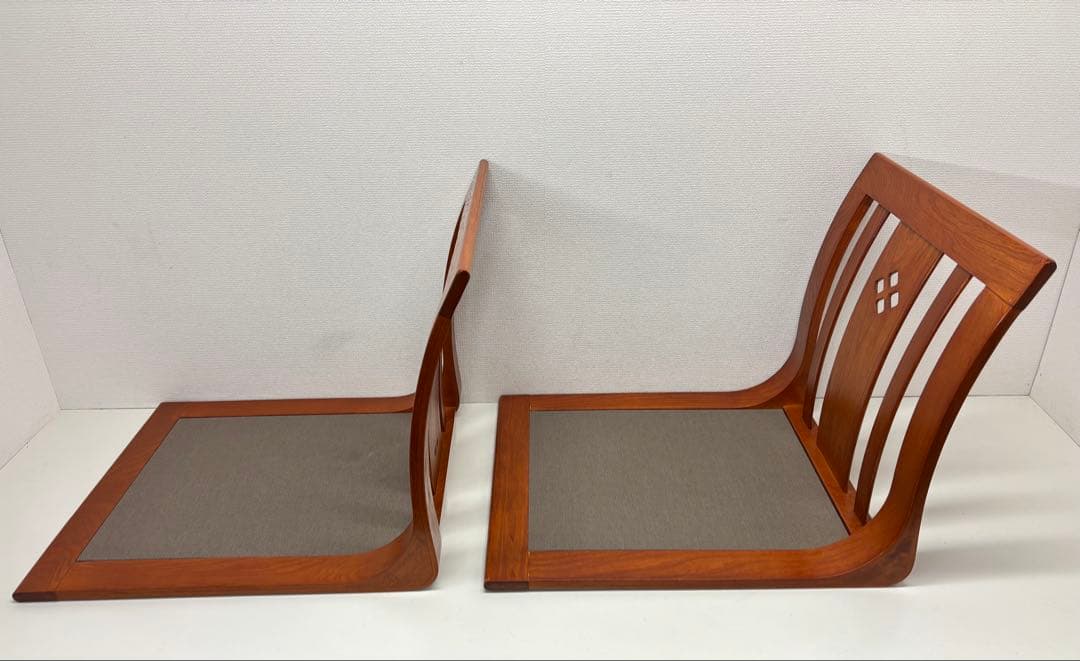 hikari 光製作所 木製 座椅子2脚セット 高級座椅子 和室 座敷