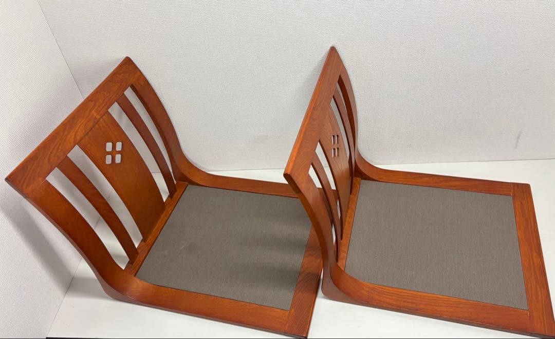 hikari 光製作所 木製 座椅子2脚セット 高級座椅子 和室 座敷