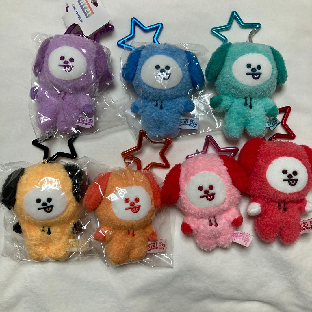 BT21 CHIMMY 5周年 レインボーカラーマスコット　７点セット　チミー