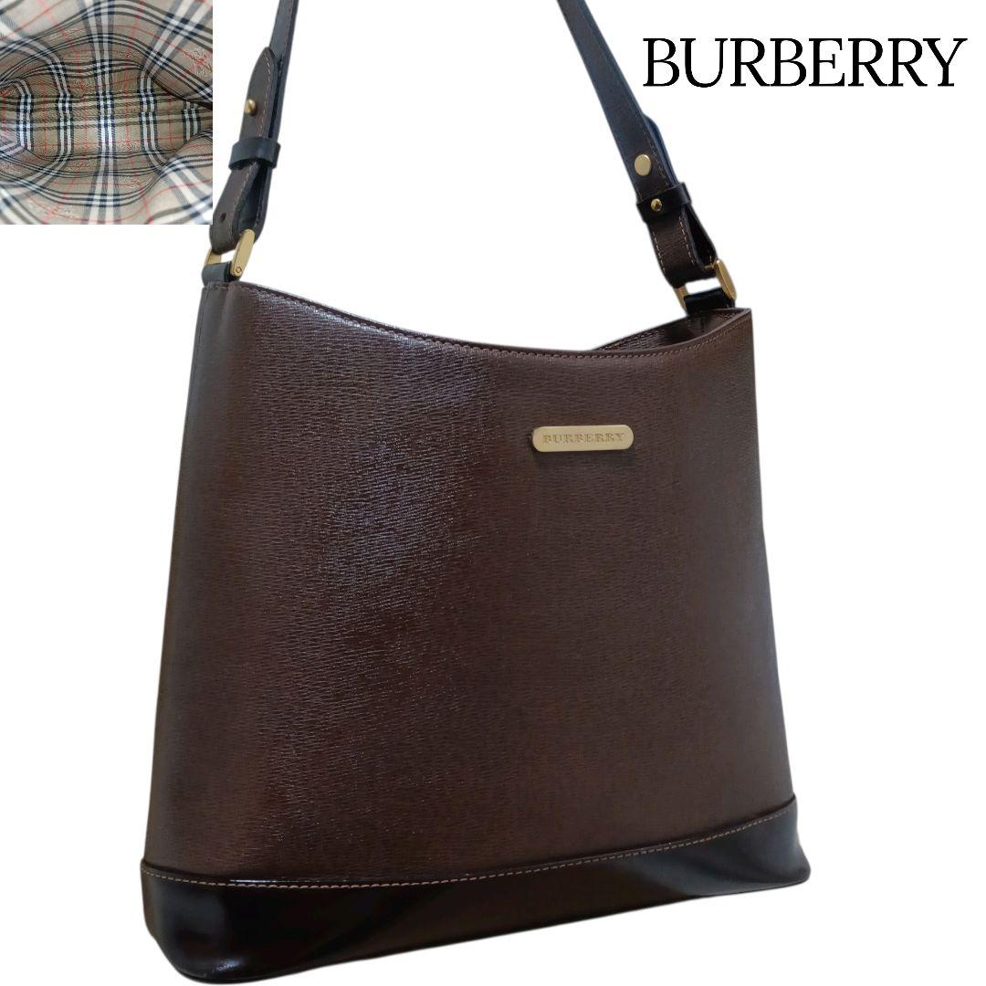 ✨BURBERRY 裏地ノバチェック サフィアーノレザー ハンドバッグ