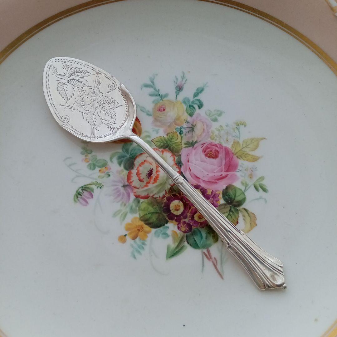 アンティークシルバー ジャムスプーン 英国 純銀 スターリングシルバー イギリス