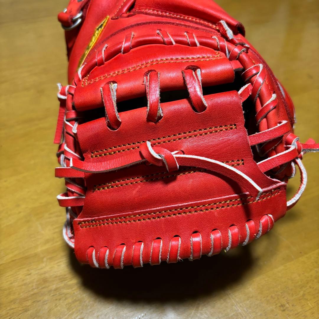 ZETT 軟式 キャッチャーミット 型付け済 美品 レッド