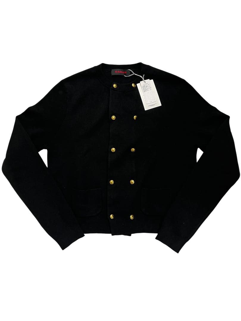 CABaN キャバン コットンカシミヤ ダブルボタンカーディガン ブラック