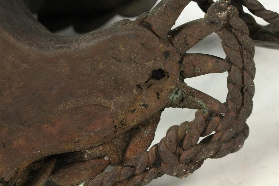 古銅 獅子 香炉 置物 時代物 骨董(K-YC451)