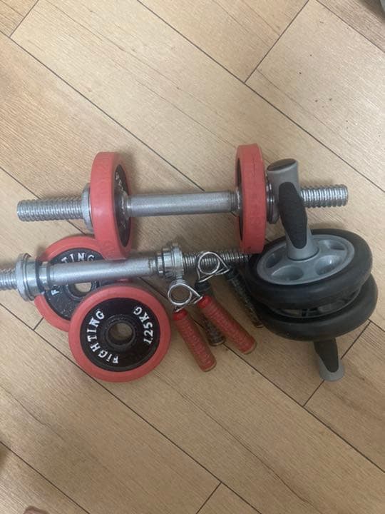 筋トレセット シャフト2.5kg×2  重り2.5kg×4 重り1.25kg×4