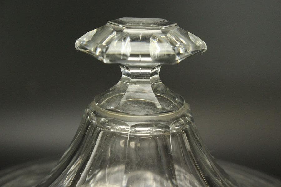 義山 ギヤマン 硝子 キャンディーボール 蓋物 時代物(ZE726)