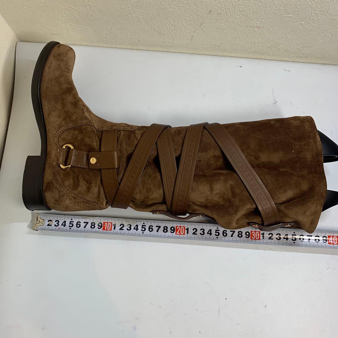 ルイヴィトン　サイズ表記「35」22.5センチ　ブラウンスウェード　ベルトブーツ