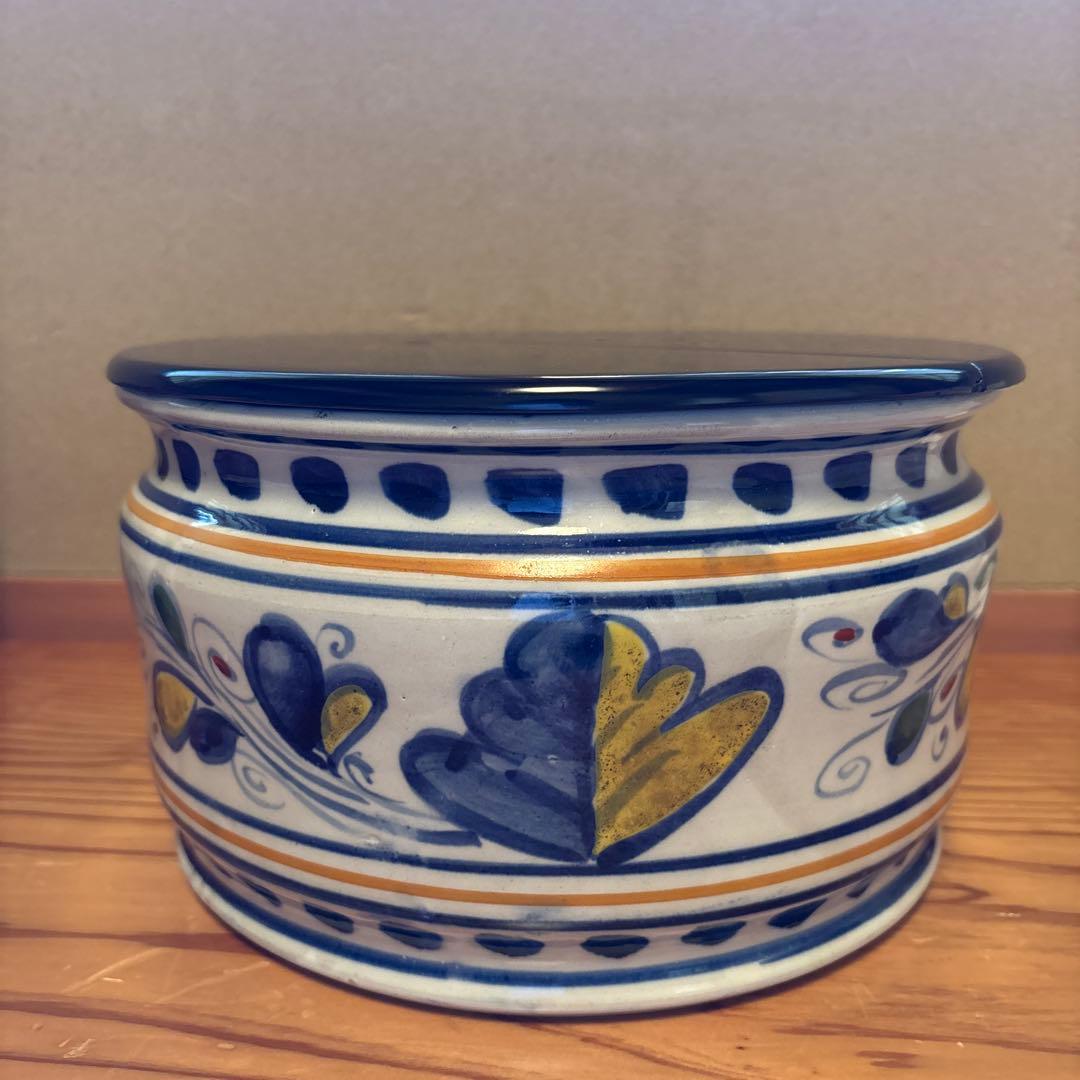 オランダ平水指 割蓋付き