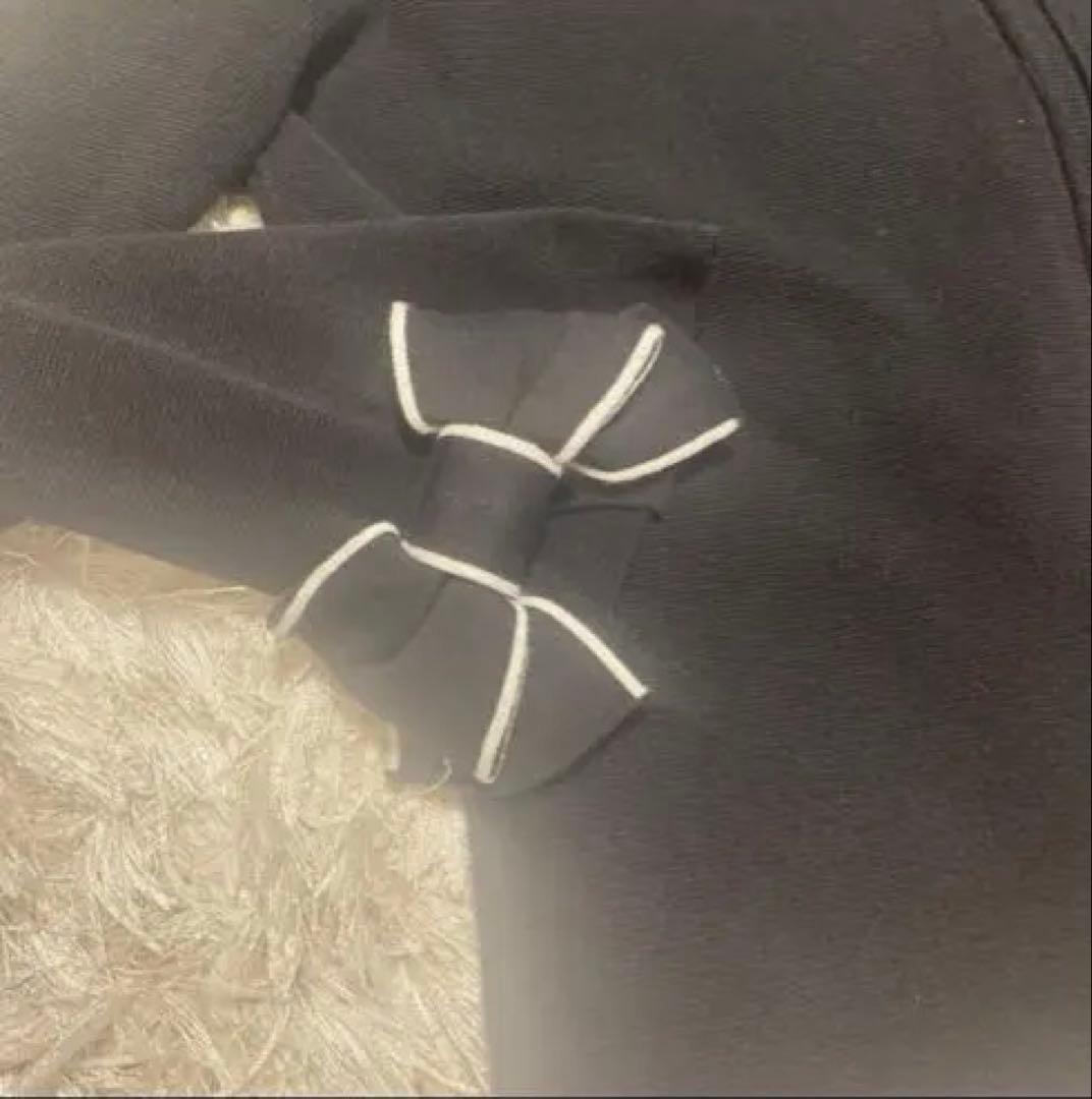 M'S GRACY 黒 長袖カーディガン リボン付き