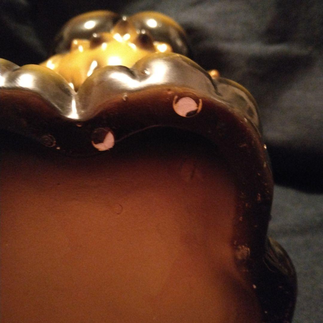 昭和レトロライオン型陶器製特大貯金箱　ビンテージ雑貨 チェーン付き