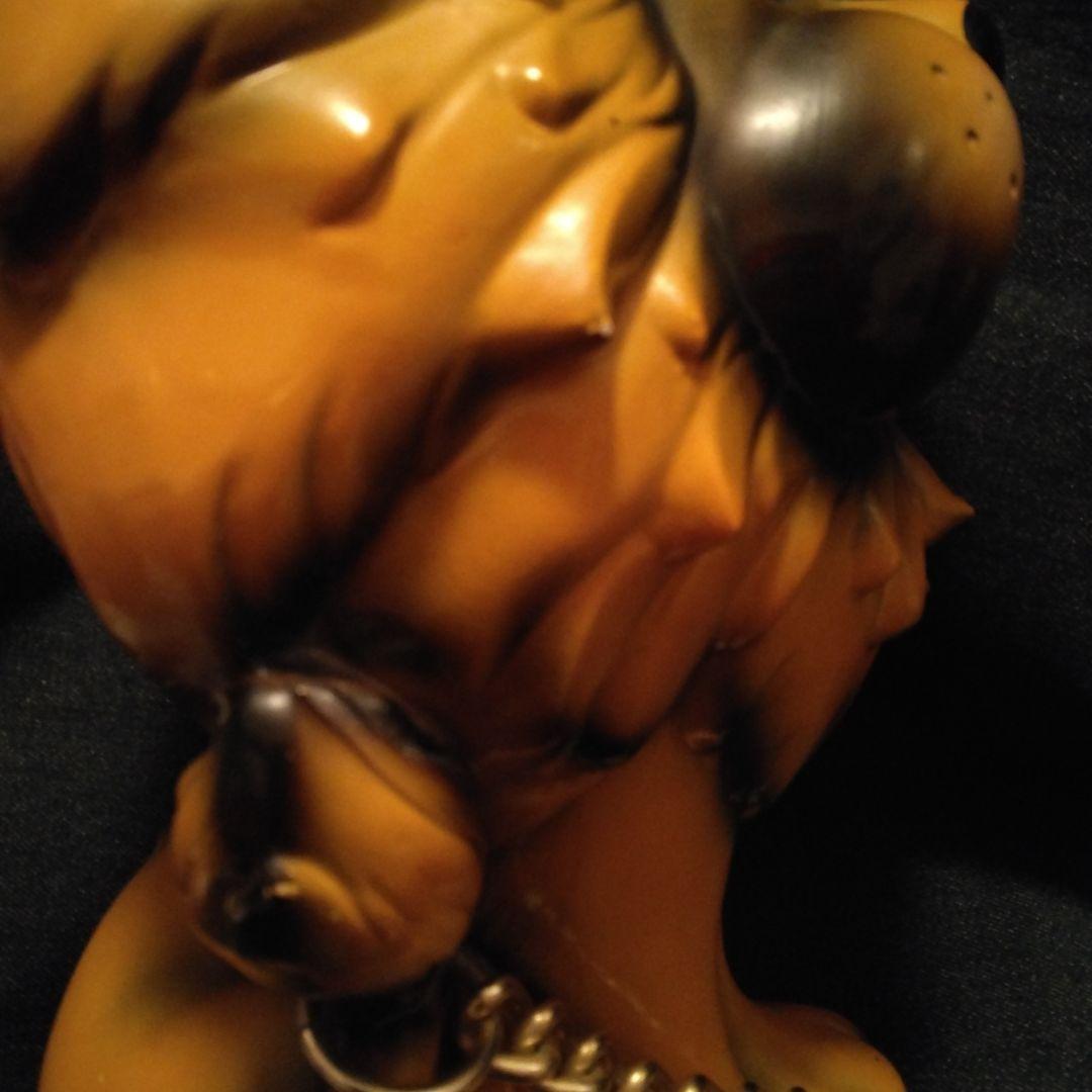 昭和レトロライオン型陶器製特大貯金箱　ビンテージ雑貨 チェーン付き