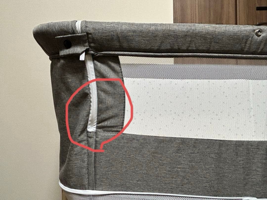 ［3/17まで］HZDMJ ベビーベッド　グレー　プレイヤード