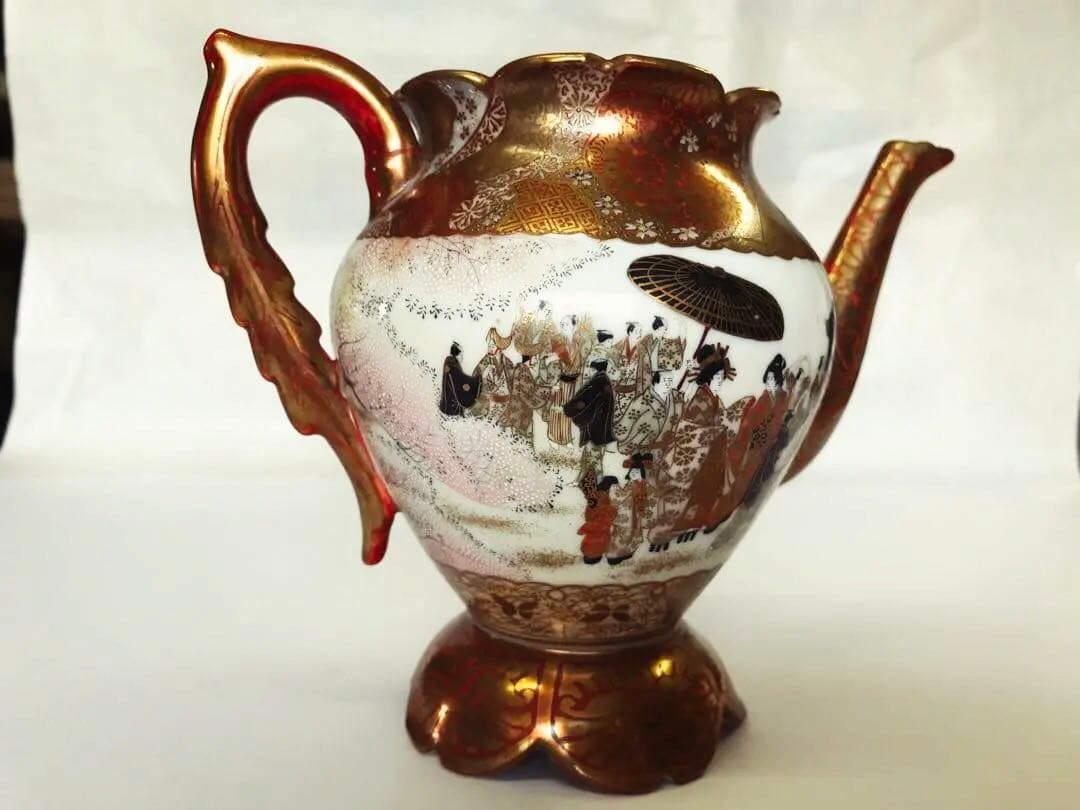 [綿埜製]九谷焼ティーポット(花魁道中花見図)