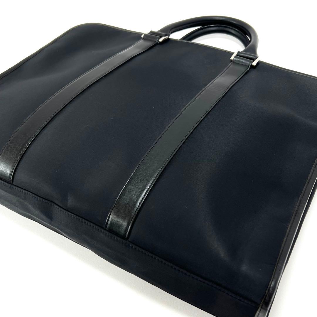 バーバリーブラックレーベル　ビジネスバッグ　ナイロン　レザー　チェック　ブラック