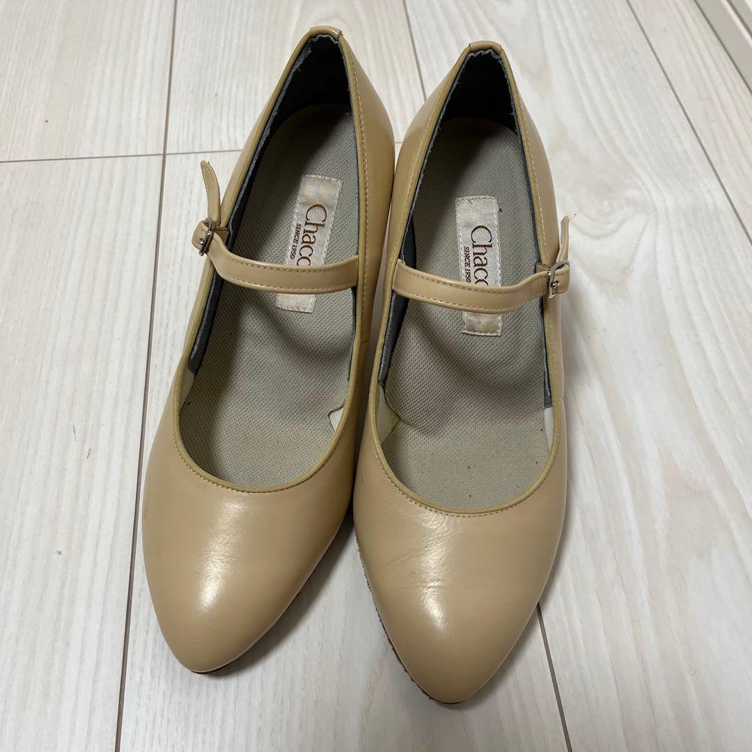 Chacott ベージュ メリージェーン シューズ 社交ダンス 22.5cm