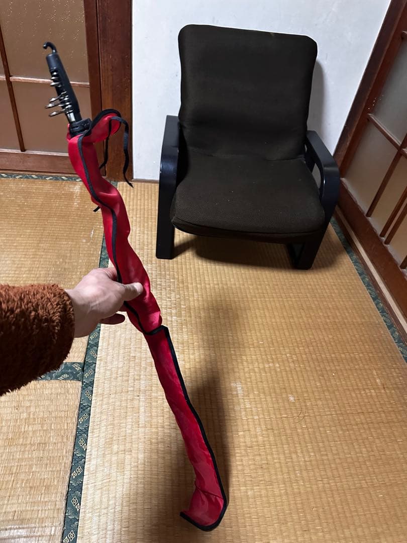 鮎竿 スパイラルガイド 黒赤ストライプ