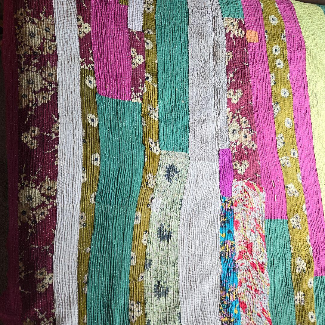 大判サイズ ヴィンテージラリーキルト カンタキルト オールドカンタ④