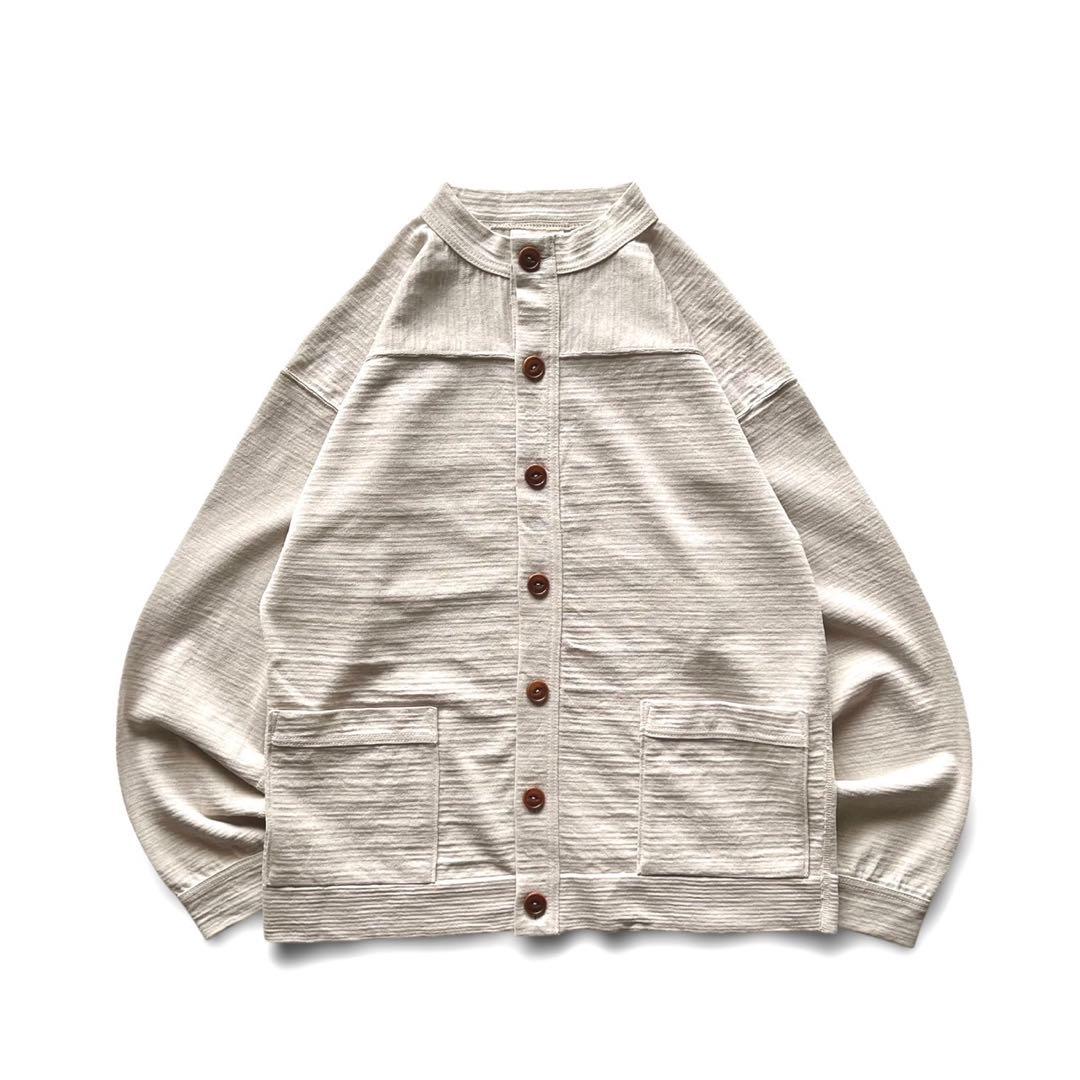 【極美品】45R/でこぼこギマニットソーの908カーディガン/ベージュ