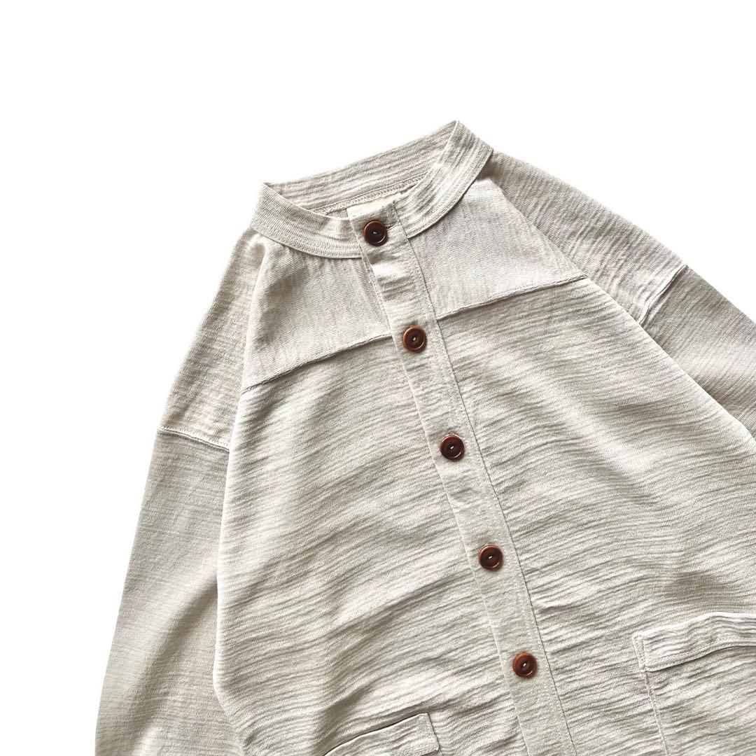 【極美品】45R/でこぼこギマニットソーの908カーディガン/ベージュ