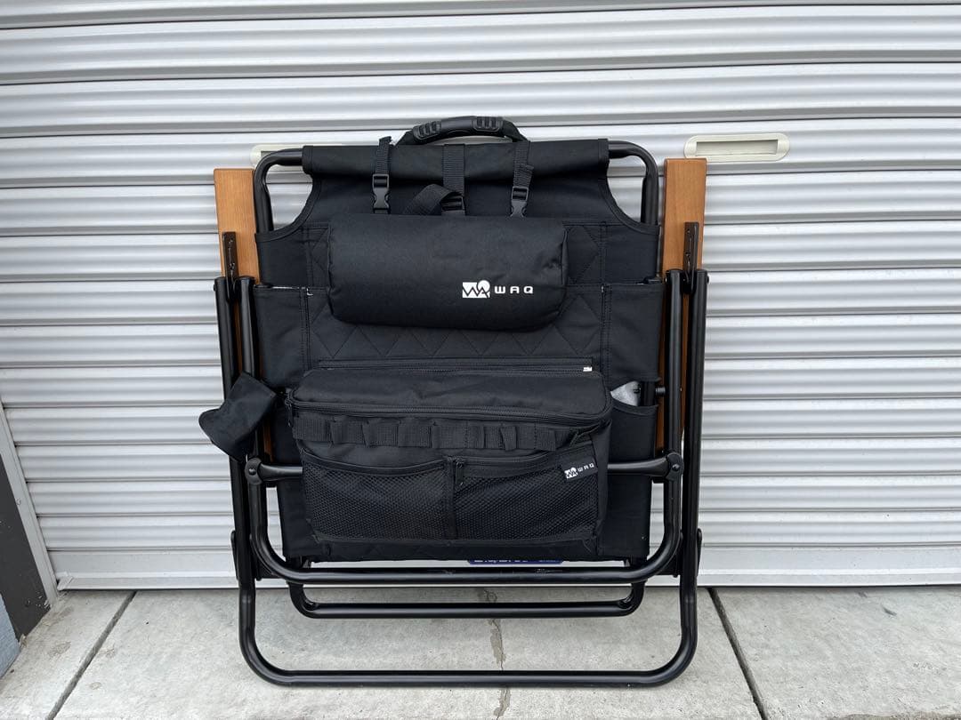 WAQ リクライニングローチェア WAQ-RLC1 折りたたみチェア ブラック