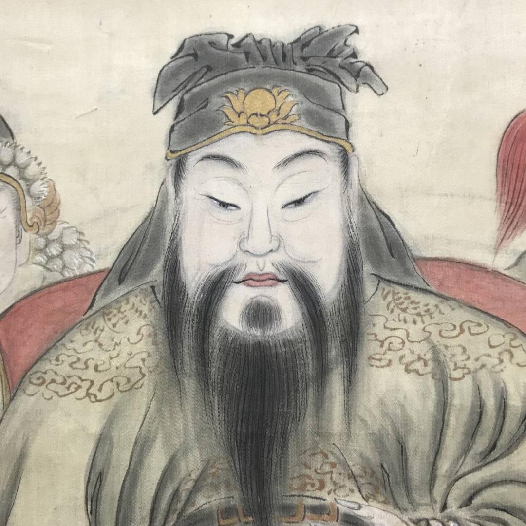 田能村小斎/易堂賛/白馬王/関羽図/掛軸/名家伝来/AC-169