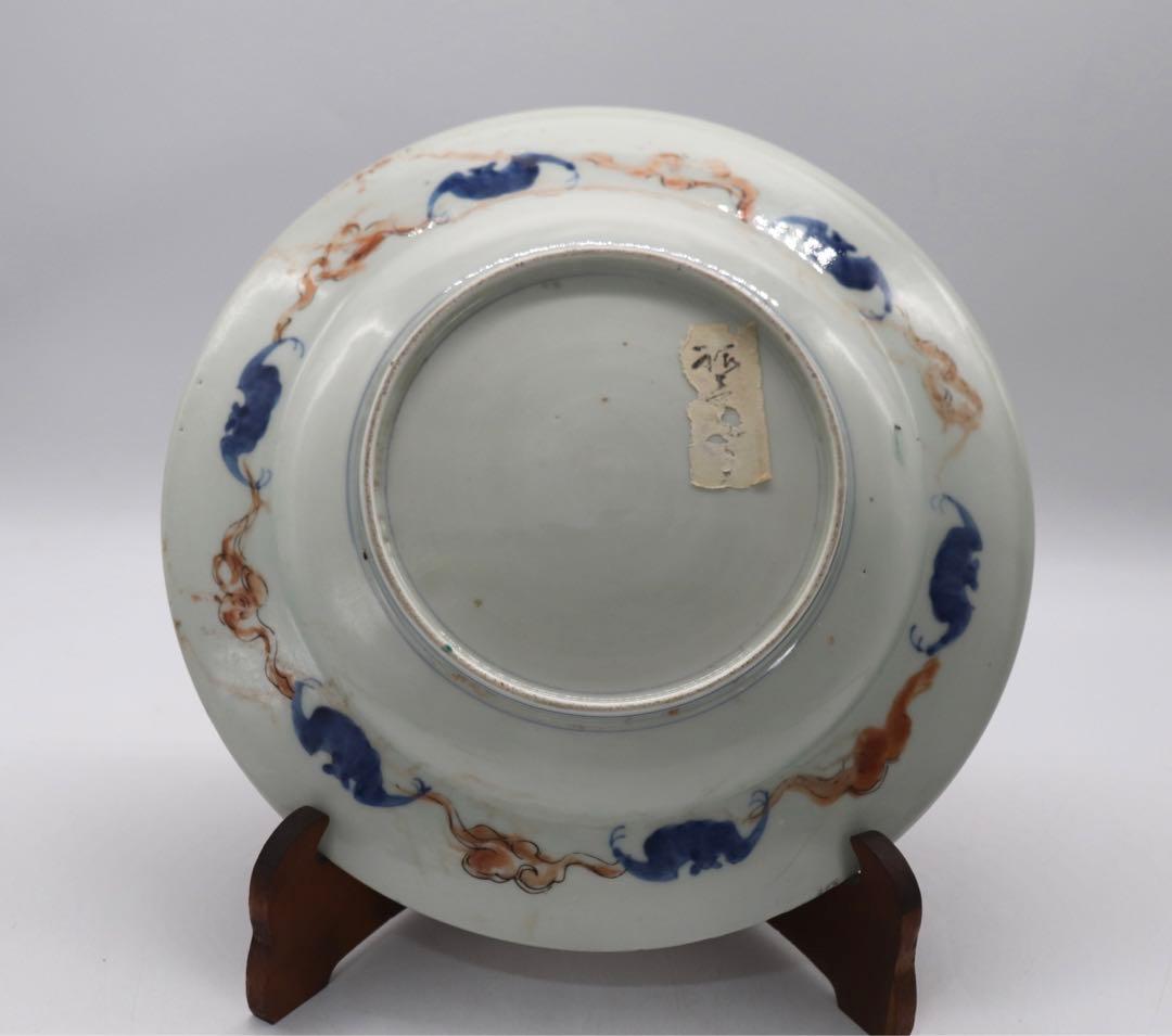 江戸　伊万里錦絵　大皿　蝙蝠　アンティーク　送料込み1006