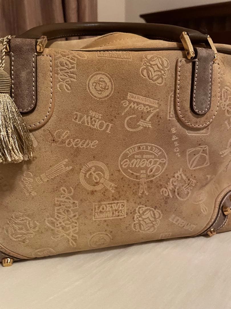 【早い者勝ち】Loewe ロゴ刺繍 ベージュ バッグ