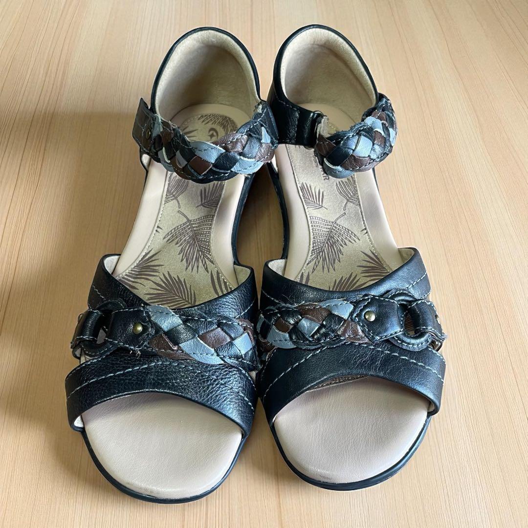 美品 ムーンスター スポルス ブラック レディース サンダル　LL