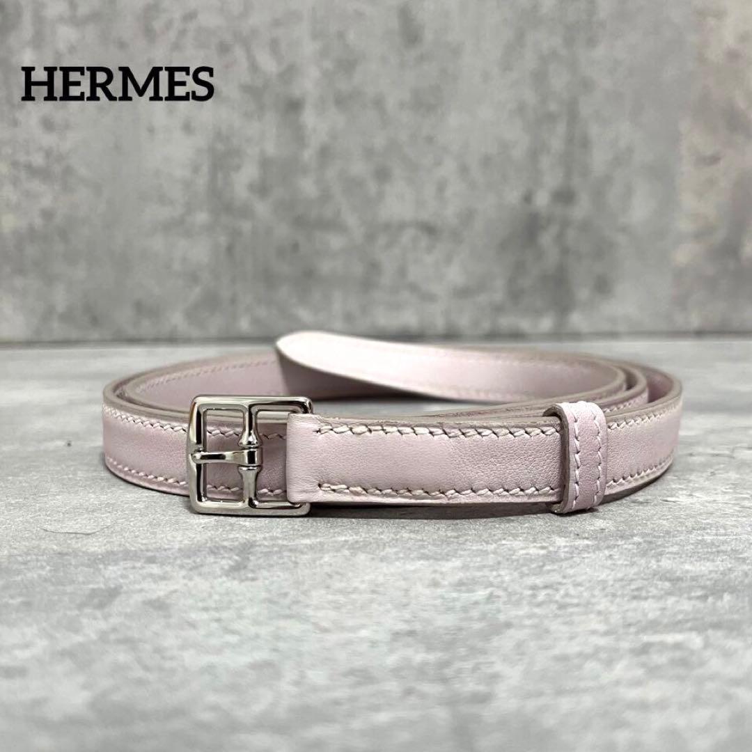 未使用級✨ 希少 HERMES エルメス レザー ベルト ピンク
