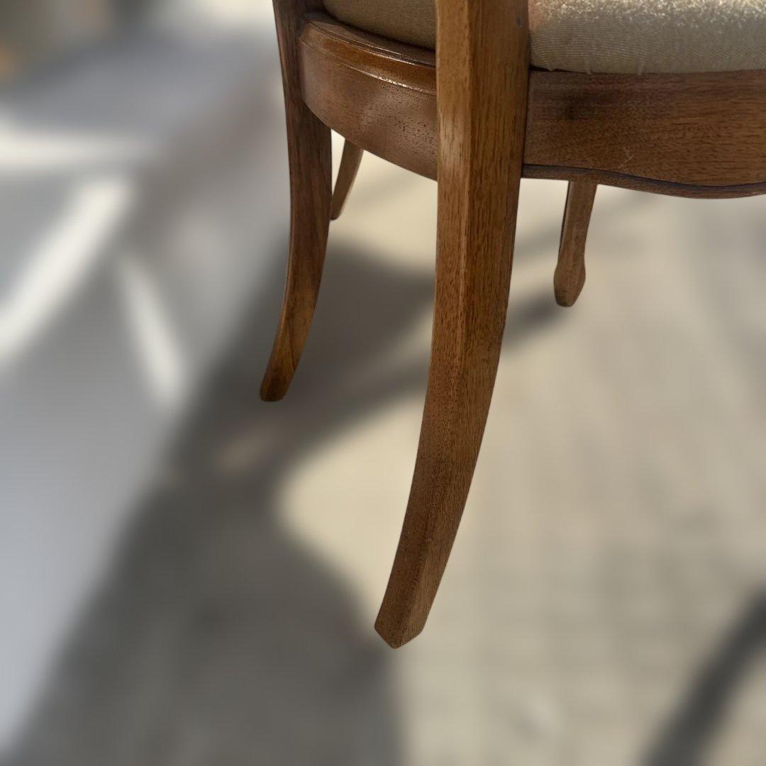 木製ラタンバックダイニングチェア 猫脚